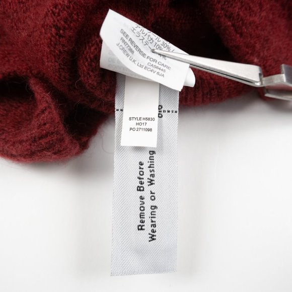 J. CREW deep V-neck long cranberry red pullover tunic sweater size S - Picture 7 of 8